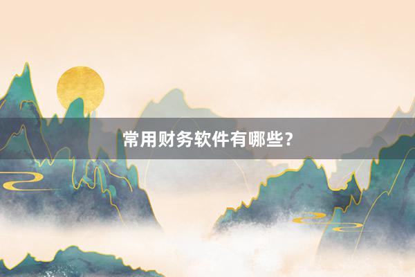 常用财务软件有哪些？